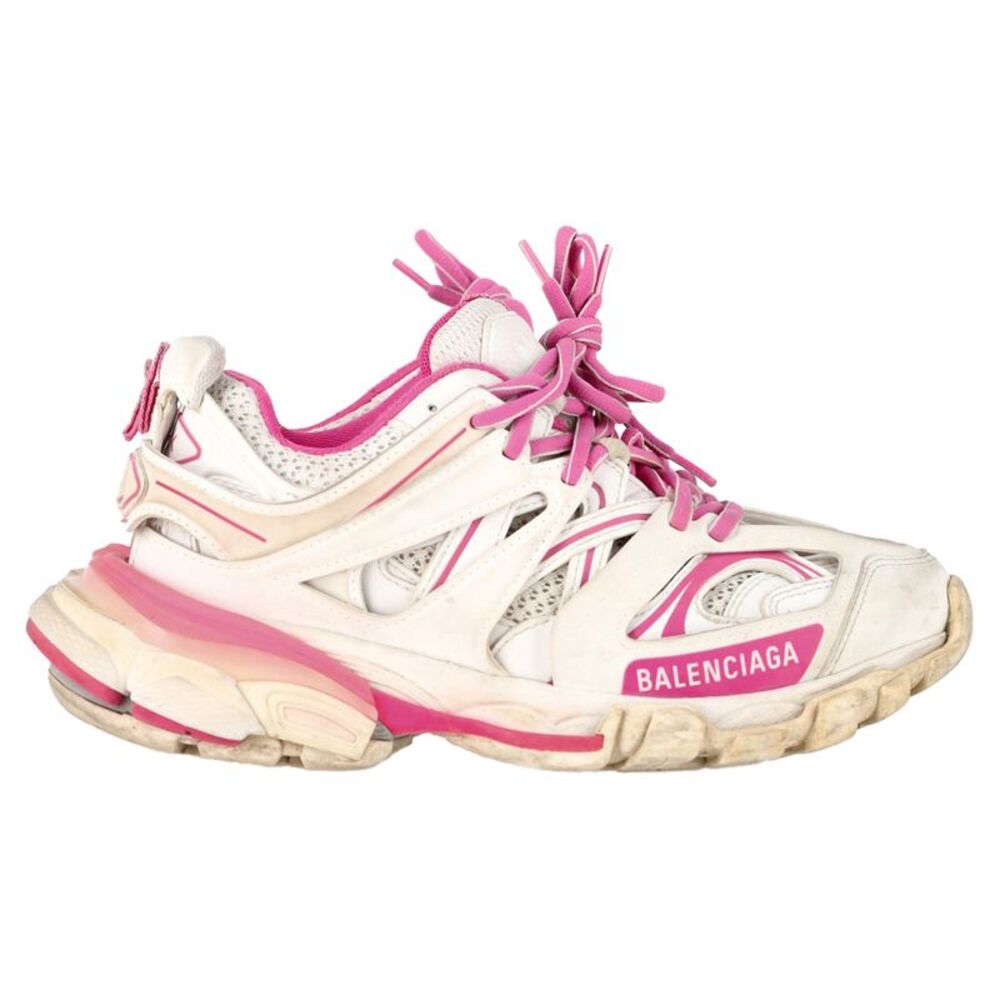 Balenciaga Track Sneakers in Pink and White Polyurethane